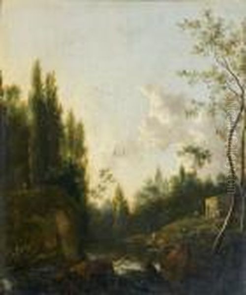 Paysage Aux Grands Arbres Oil Painting by Isaac de Moucheron