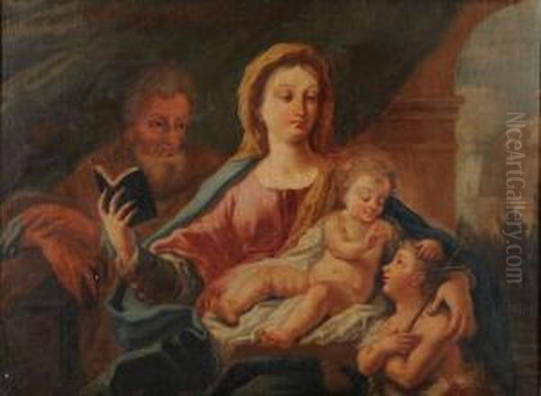 Sacra Famiglia Con San Giovannino Oil Painting by Francesco Solimena