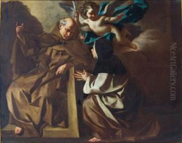 La Confessione Di Teresa D'avila A San Pietro D'alcantara Oil Painting by Francesco Solimena