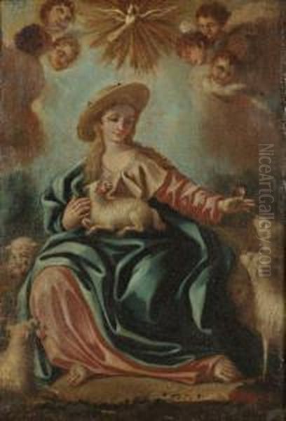 Sainte Agnes Oil Painting by Francesco Solimena