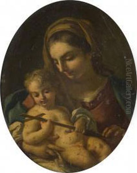 Madonna Con Bambino Oil Painting by Francesco Solimena