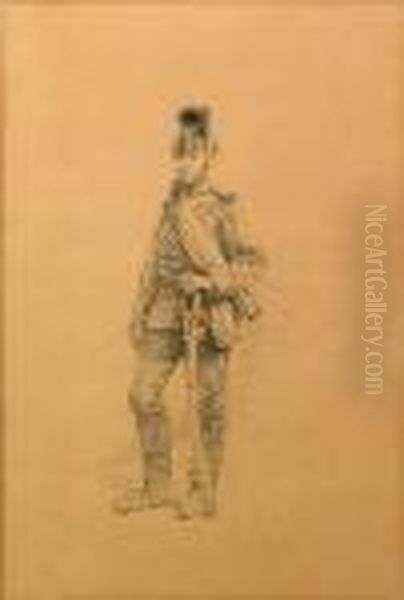 A French Soldier Oil Painting by Alphonse Marie de Neuville