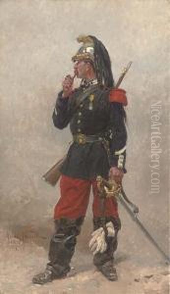 French Dragoon Oil Painting by Alphonse Marie de Neuville