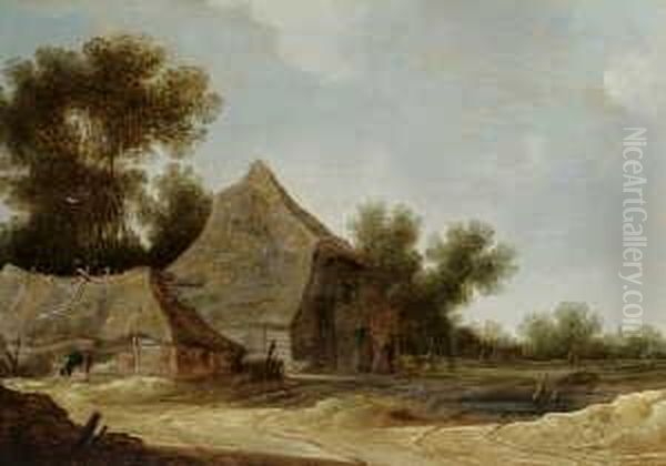 Bewaldete Landschaft Mit Bauernhaus. Oil Painting by Pieter de Neyn