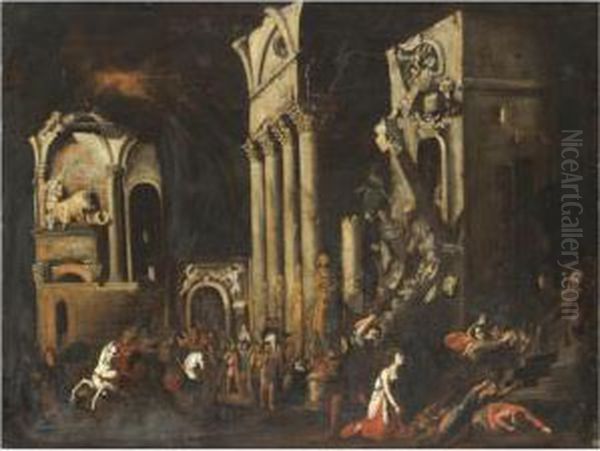 The Martyrdom Of A Female Saint Oil Painting by Francois de Nome (Monsu, Desiderio)