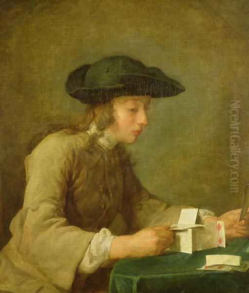 The House of Cards 2 Oil Painting by Jean-Baptiste-Simeon Chardin