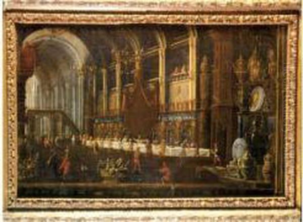 Le Festin De Balthazar Dans Un Palais Romain Oil Painting by Francois de Nome (Monsu, Desiderio)