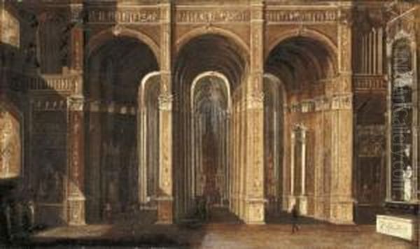 The Interior Of A Classical Church Oil Painting by Francois de Nome (Monsu, Desiderio)