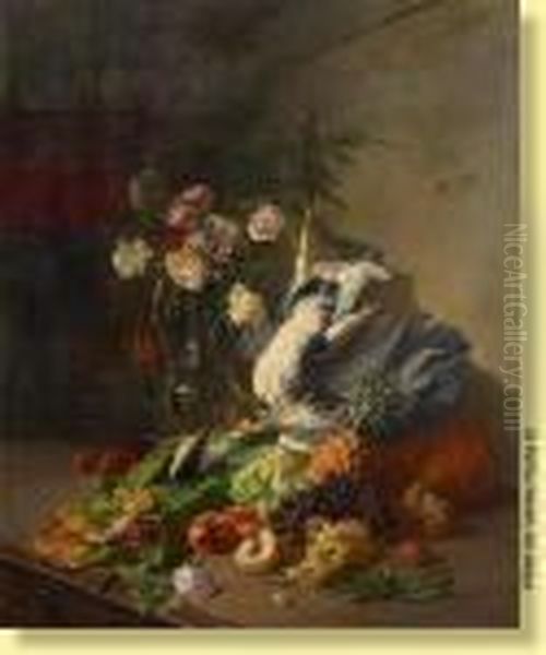 Nature Morte Aux Fruits Et Au Carafon De Cristal Oil Painting by Noter David De