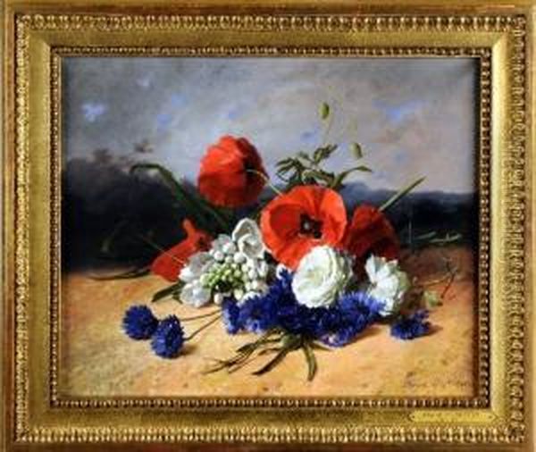 [nature Morte Aux Coquelicots] Oil Painting by Noter David De