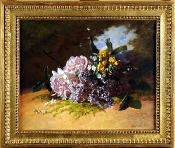 [nature Morte Aux Roses Et Auxlilas] Oil Painting by Noter David De