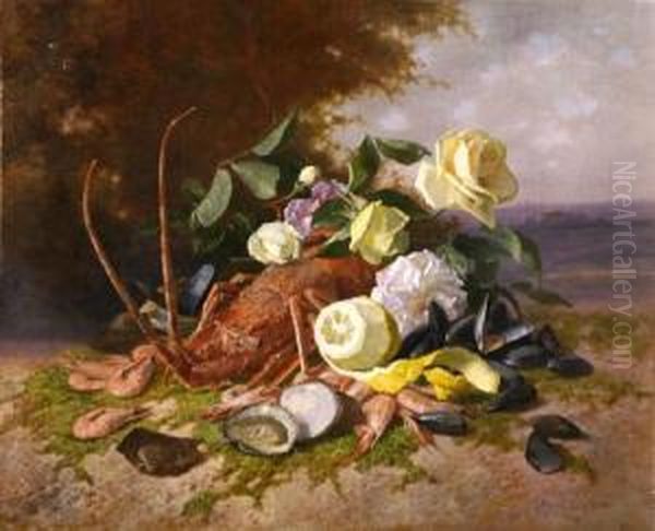 [nature Morte A La Langouste.] Oil Painting by David Emil Joseph de Noter