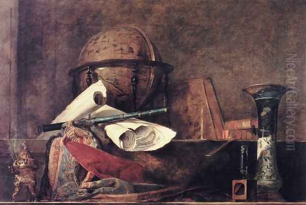 The Attributes Of Science Oil Painting by Jean-Baptiste-Simeon Chardin