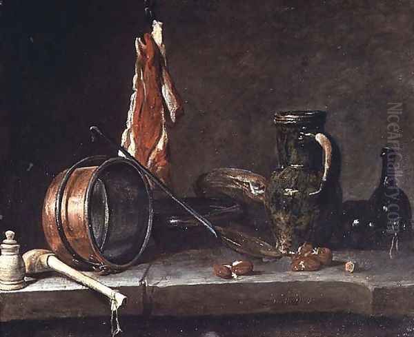 Still life: Feast Day Menu, 1731 Oil Painting by Jean-Baptiste-Simeon Chardin