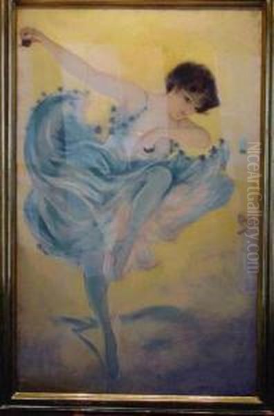 Pastel On Canvas, Signed Oil Painting by Jean De Paleologue