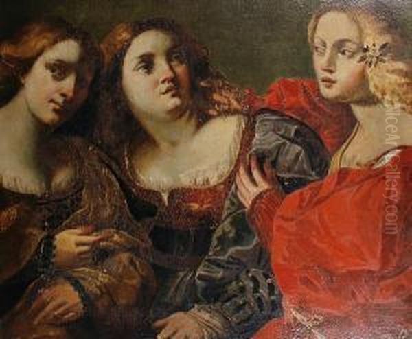 The Three Sisters Oil Painting by Palma Vecchio (Jacopo Negretti)