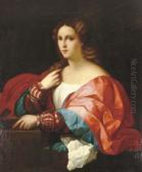 A Woman In Profile Oil Painting by Palma Vecchio (Jacopo Negretti)