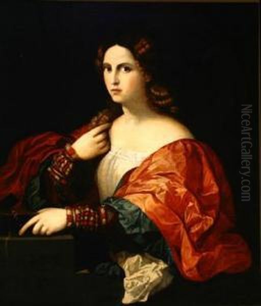 Portrait Of A Woman (la Bella) Oil Painting by Palma Vecchio (Jacopo Negretti)