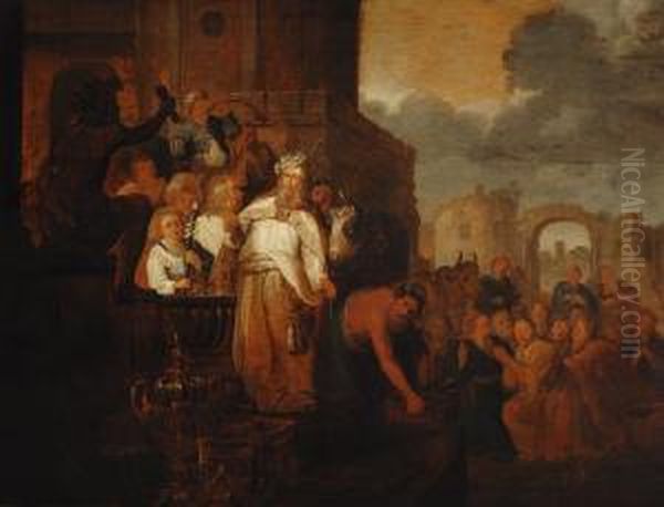 Saint Paul And Saint Barnabas In Lystra Oil Painting by Willem De Poorter