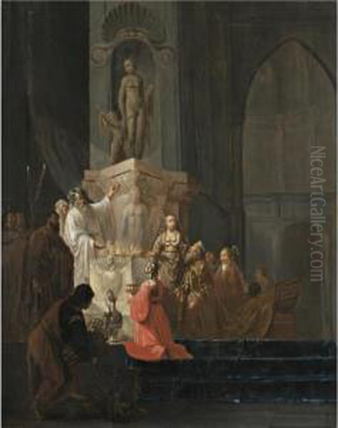 The Idolatry Of Solomon Oil Painting by Willem De Poorter