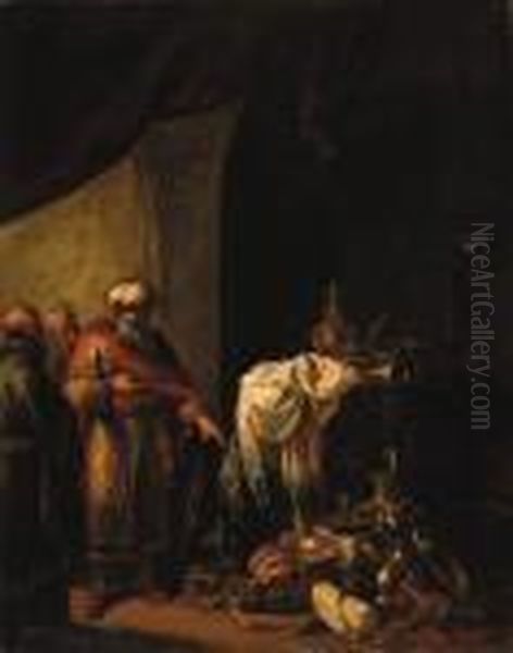 Croesus Showing His Riches To Solon Oil Painting by Willem De Poorter