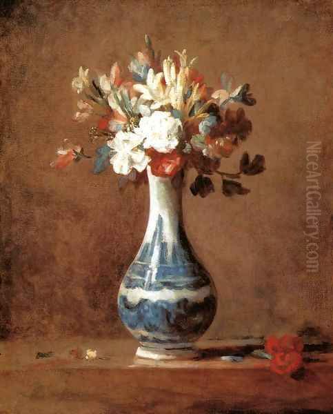 A Vase of Flowers Oil Painting by Jean-Baptiste-Simeon Chardin