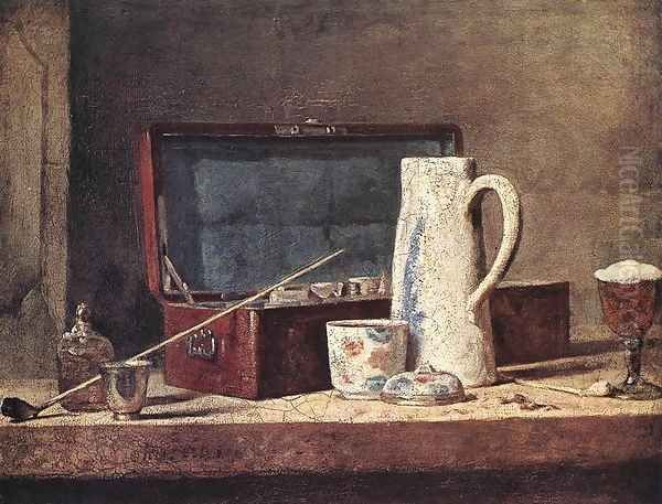 Still-Life with Pipe an Jug Oil Painting by Jean-Baptiste-Simeon Chardin