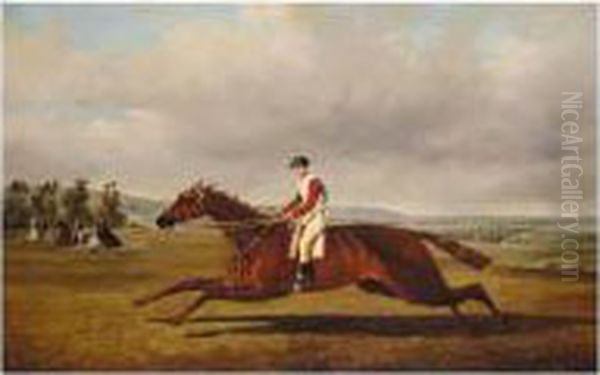 Dangerous With James Chapple Up, Winner Of The Derby 1833 Oil Painting by Alfred F. De Prades