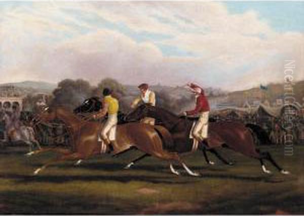 Down The Stretch Oil Painting by Alfred F. De Prades