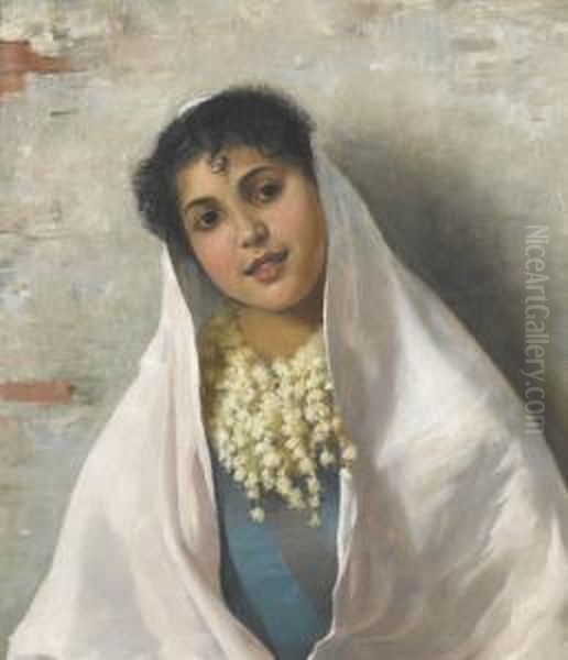 Bildnis Einer Jungen Algerierin Oil Painting by Edmond Jean de Pury