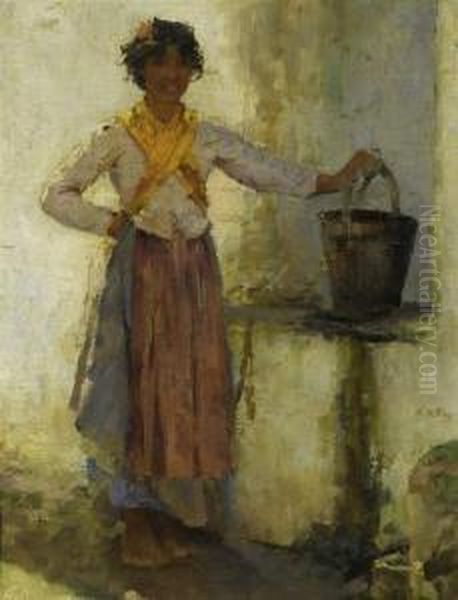 Femme Algerienne Oil Painting by Edmond Jean de Pury