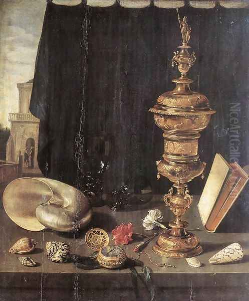 Still Life with Great Golden Goblet Oil Painting by Pieter Claesz.