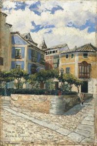 Una Plaza De Toledo Oil Painting by Dario de Regoyos y Valdes