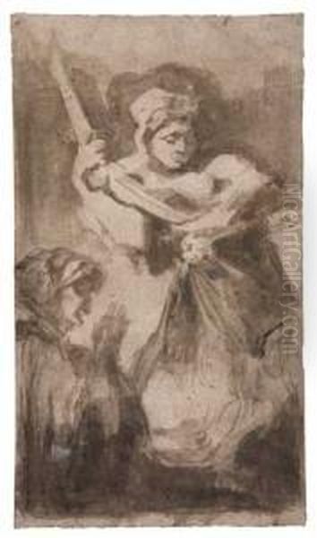 Group Of 4 Drawings Oil Painting by Francisco De Goya y Lucientes