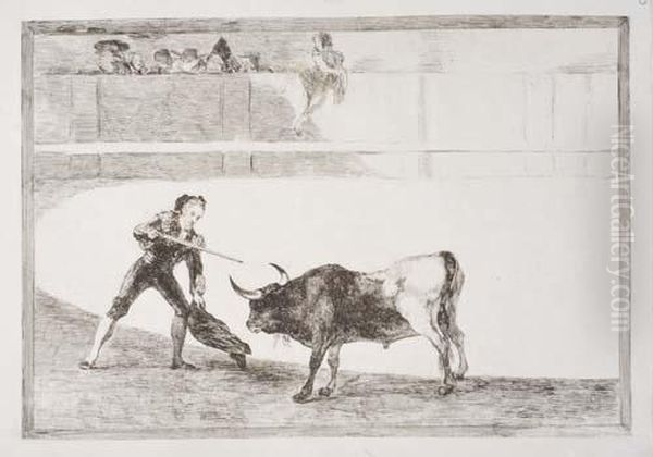 Pedro Romero Matando A Toro Parando Oil Painting by Francisco De Goya y Lucientes