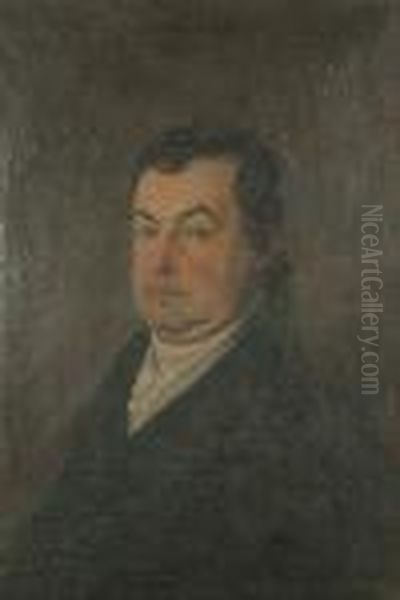 Portrait Of A Gentleman, Bust-length, With A Black Coat, With A White Cravat Oil Painting by Francisco De Goya y Lucientes