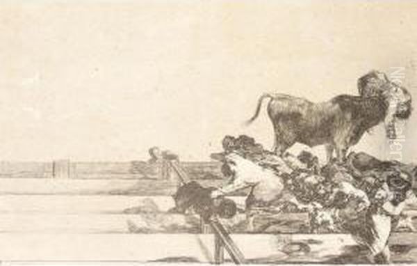 La Tauromaquia - Plate 21 Oil Painting by Francisco De Goya y Lucientes