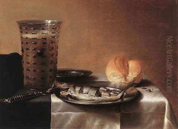 Still Life with Herring Oil Painting by Pieter Claesz.