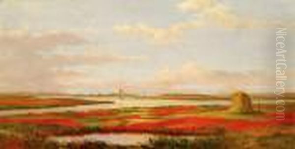 Marshes In Bloom Oil Painting by Frederick Debourg Richards