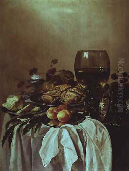 Still Life with a Crab Oil Painting by Pieter Claesz.