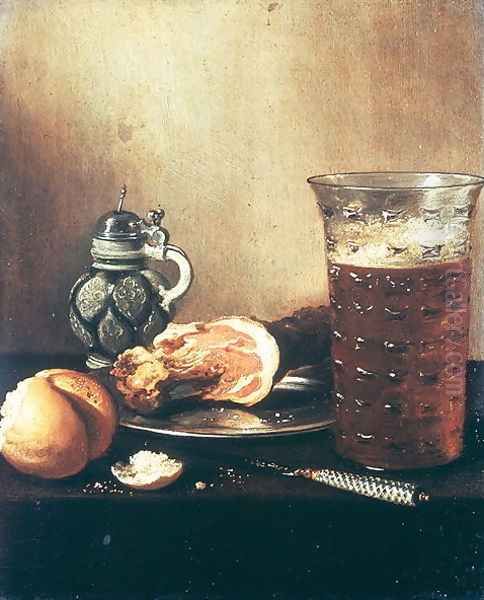 Still Life with a Ham (2) Oil Painting by Pieter Claesz.