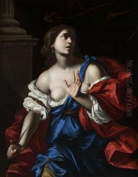 Lucrezia Oil Painting by Francesco Pacecco De Rosa