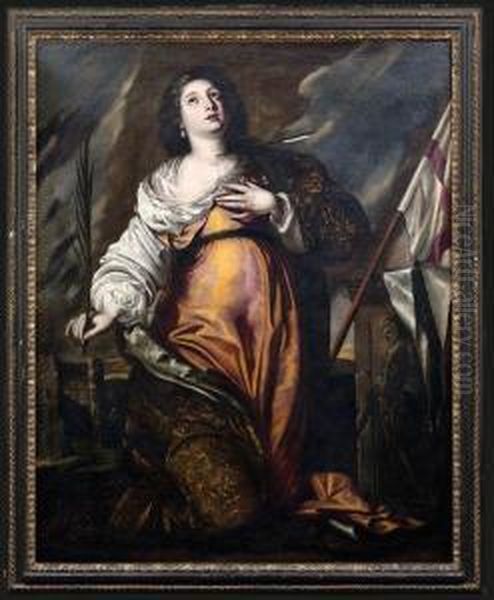 Ursula Als Martyrerin Oil Painting by Francesco Pacecco De Rosa