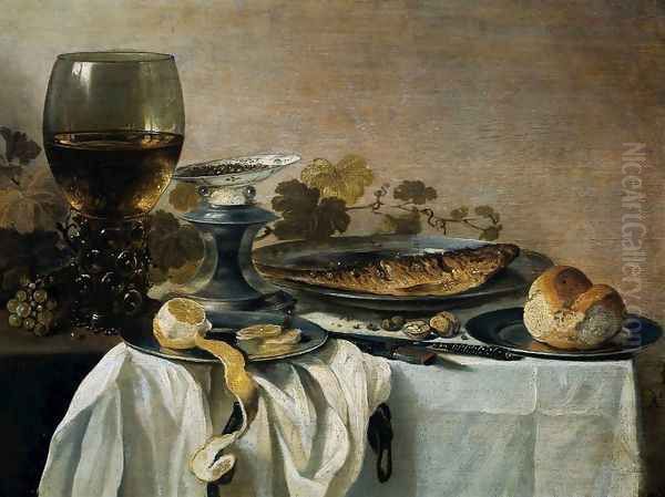 Still Life with Fish Oil Painting by Pieter Claesz.