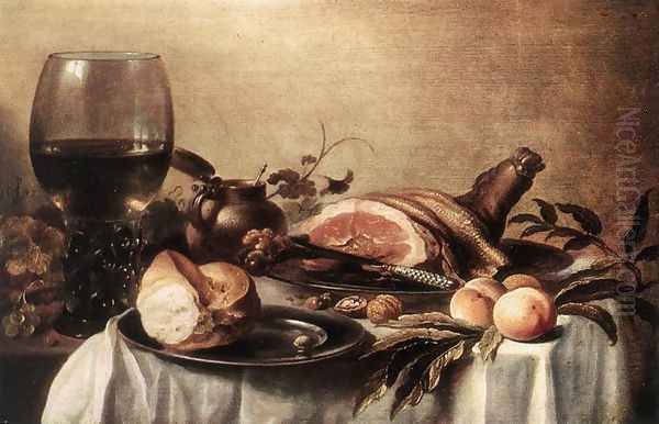 Still-life 1647 Oil Painting by Pieter Claesz.