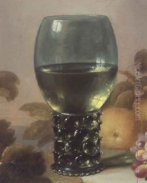 Still Life of Glass Goblet Oil Painting by Pieter Claesz.