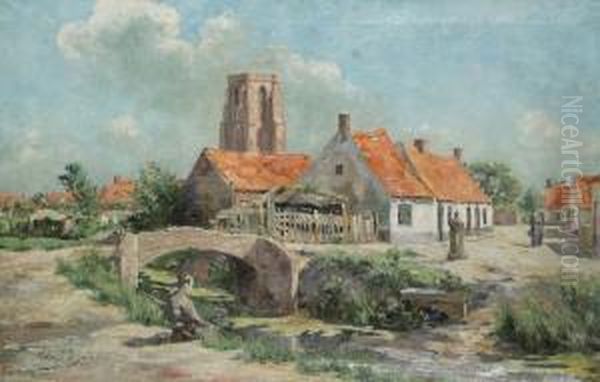 ``lissewege`` Oil Painting by Valerius De Saedeleer