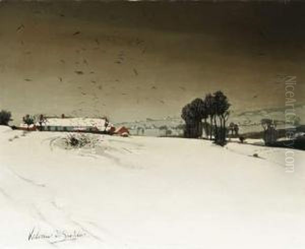 Winterlandschap Oil Painting by Valerius De Saedeleer