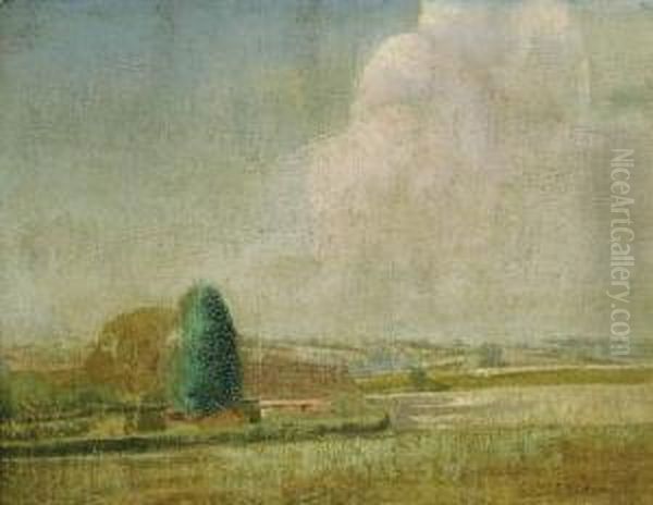 Paysage A Tiegem Oil Painting by Valerius De Saedeleer