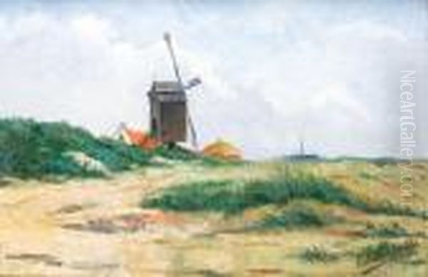 Paysage Au Moulin Oil Painting by Valerius De Saedeleer